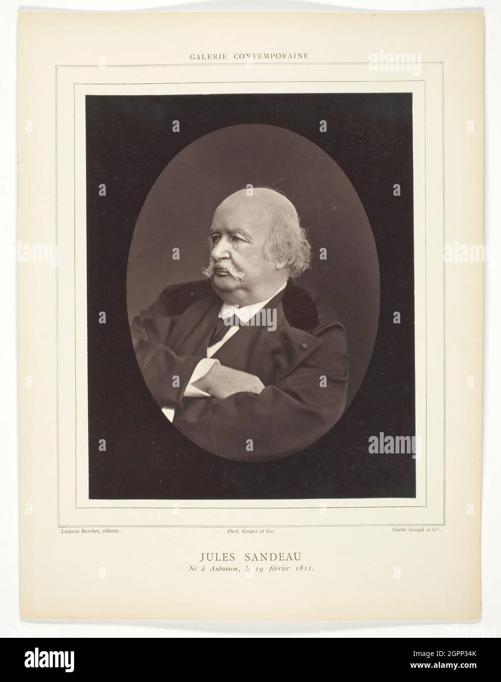 Jules Sandeau, [French writer], c. 1880. Woodburytype, from the periodical &quot;Galerie Contemporaine Litt&#xe9;raire, Artistique&quot;. Stock Photo