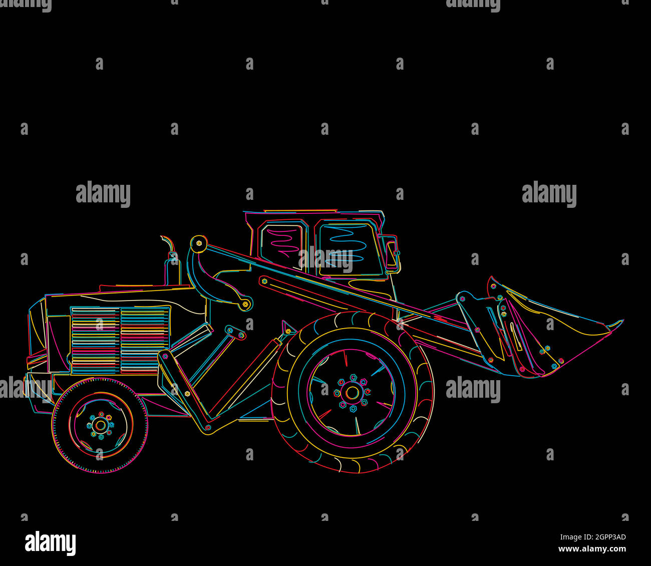 Funky heavy loader Stock Vector