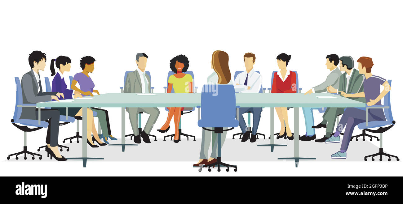 Meeting and discussion in the group Stock Vector