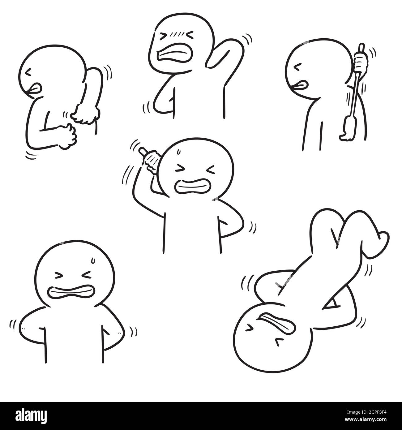 vector set of people scratching back Stock Vector Image & Art Alamy