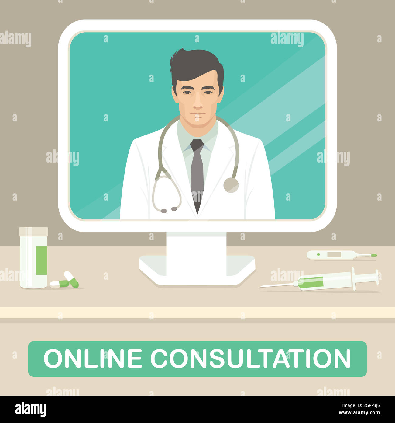 Online medical doctor consultant hi res stock photography and images