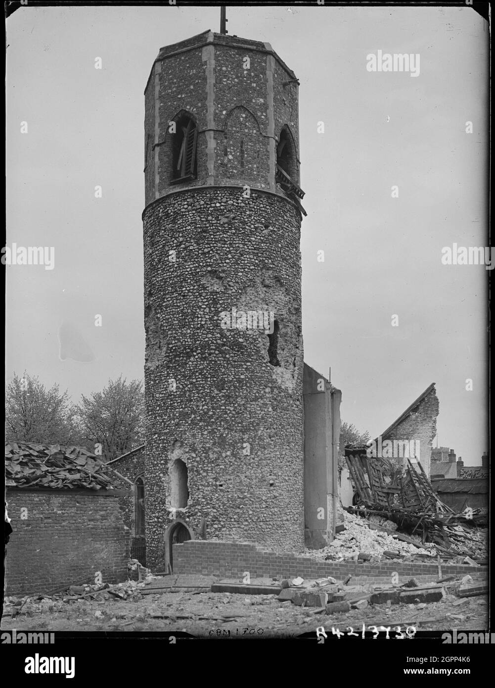 St Benedict's Church, St Benedict's Street, Norwich, Norfolk, 1942. The