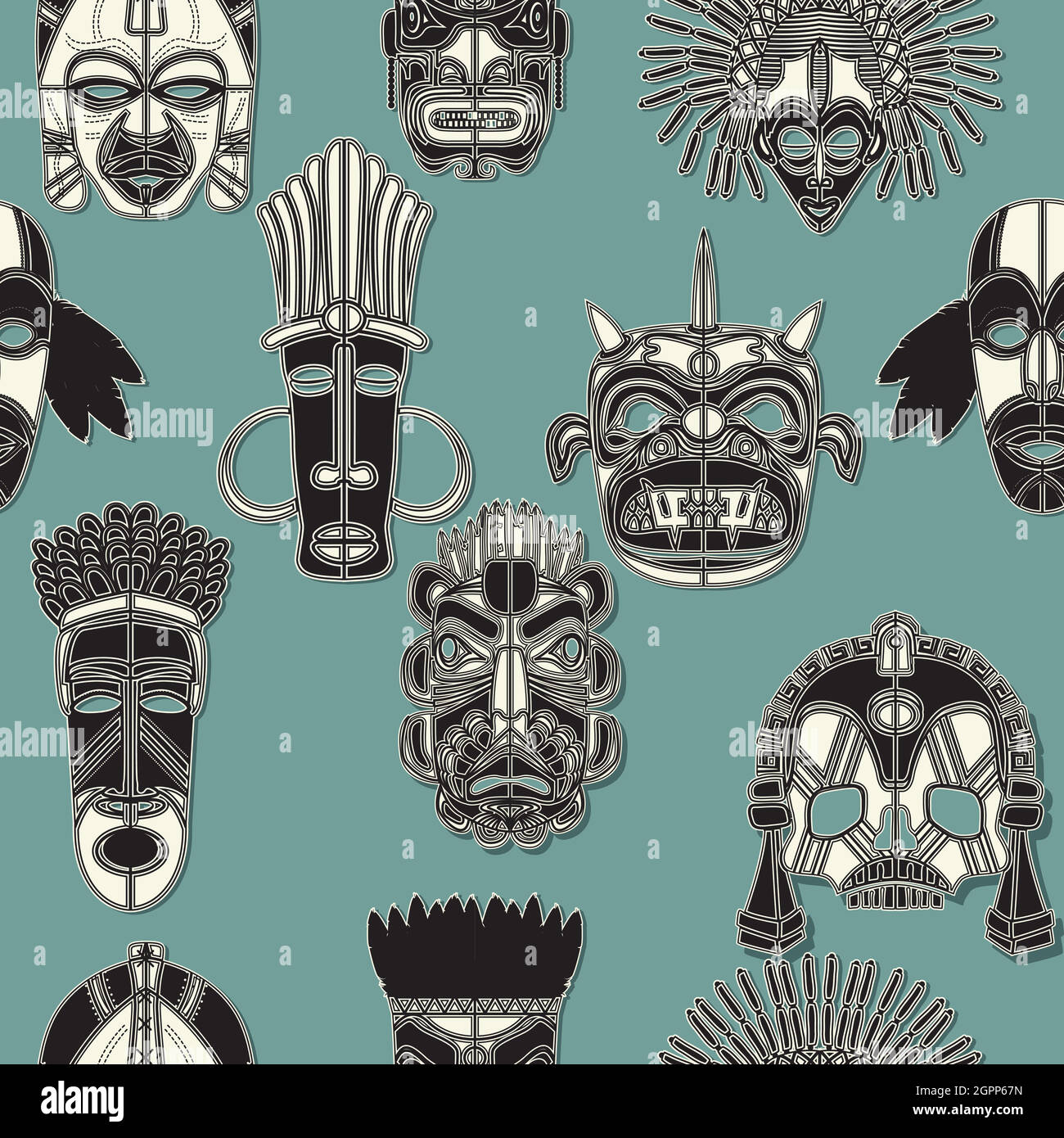 Seamless tribal mask Stock Vector Image & Art Alamy