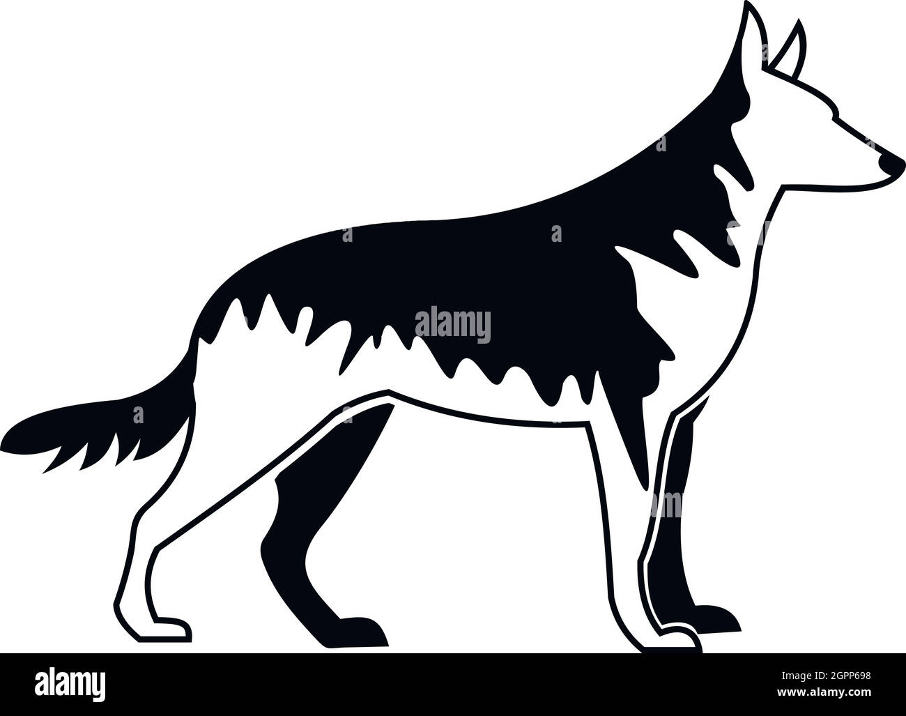 Shepherd dog icon, simple style Stock Vector