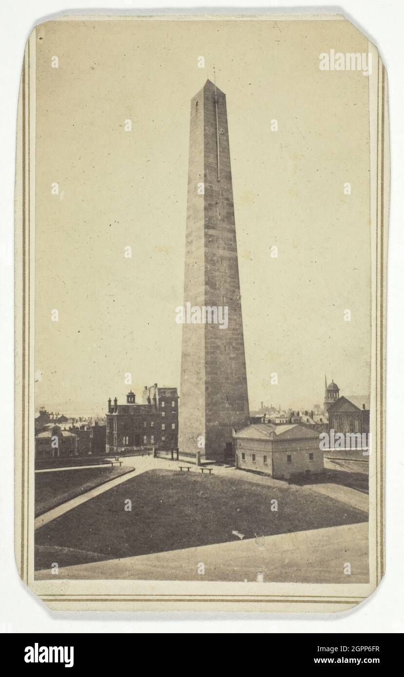 Bunker Hill Monument, 1845/1902. [Obelisk at the site of the Battle of Bunker Hill in Boston, Massachusetts, USA]. Albumen print (carte-de-visite). Stock Photo