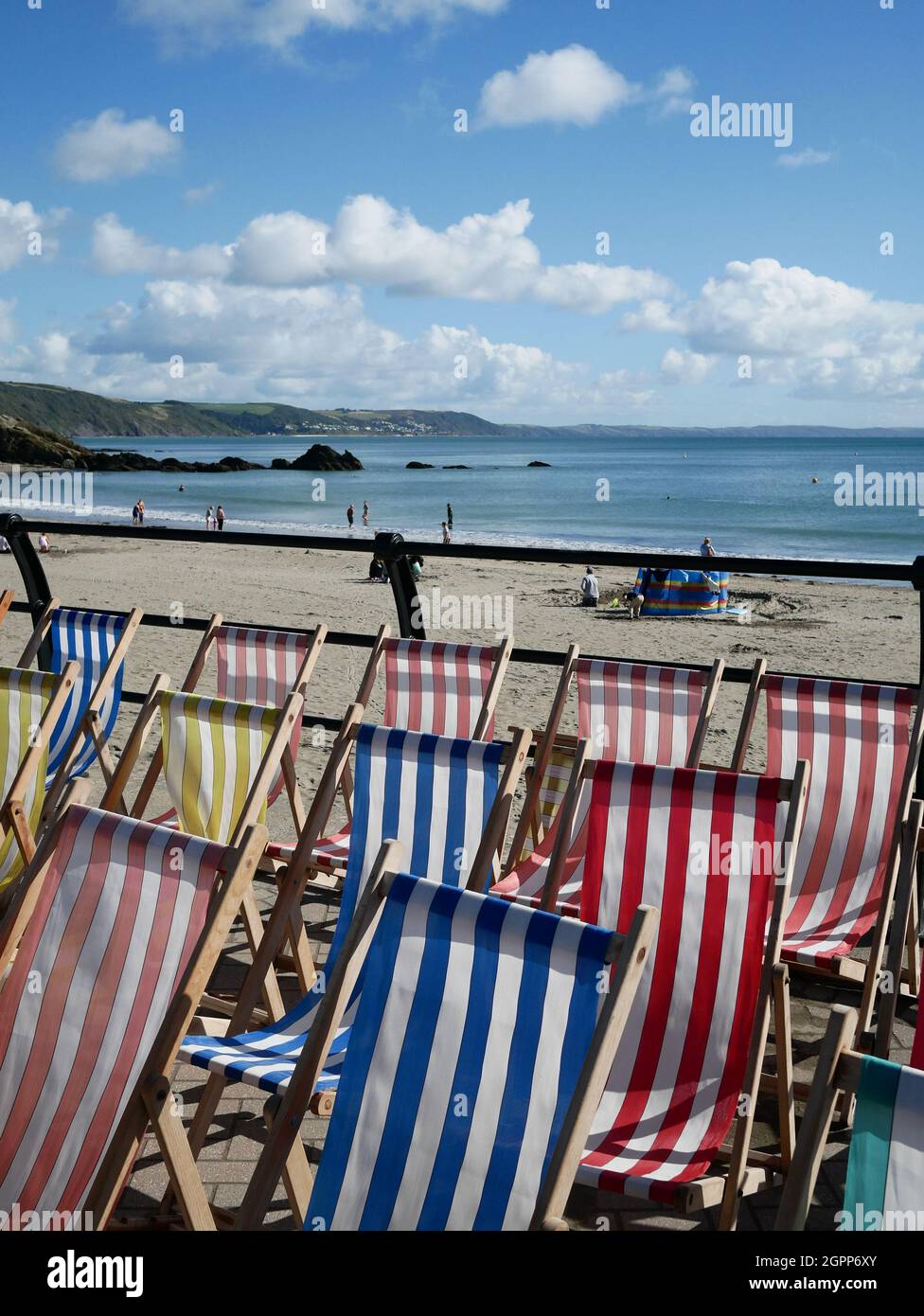 East Looe Beach in early Autumn sunshine. Looe, Cornwall, UK Stock Photo