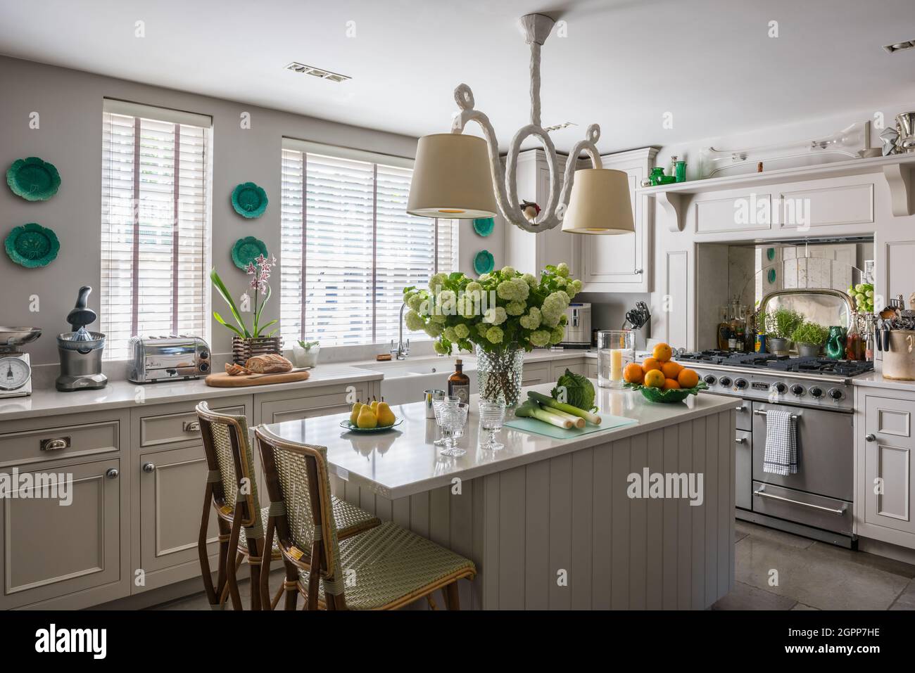 Basement kitchen of Regency townhouse, London Stock Photo - Alamy