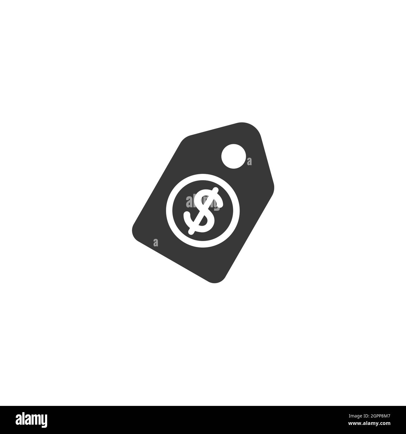 Shopping tag. Dollar sale price label. Isolated icon. Commerce glyph vector illustration Stock Vector