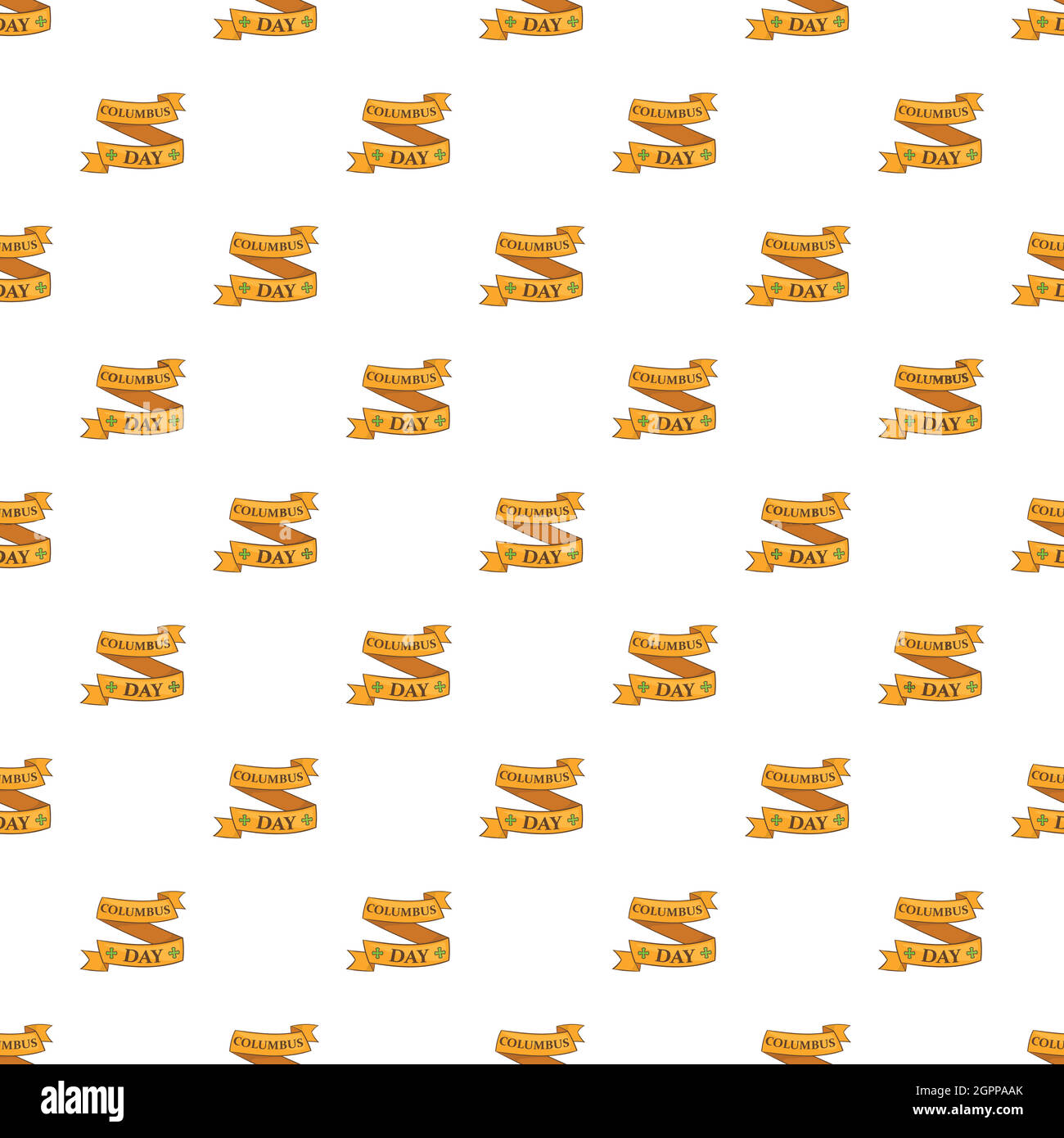 Ribbon Columbus day pattern, cartoon style Stock Vector