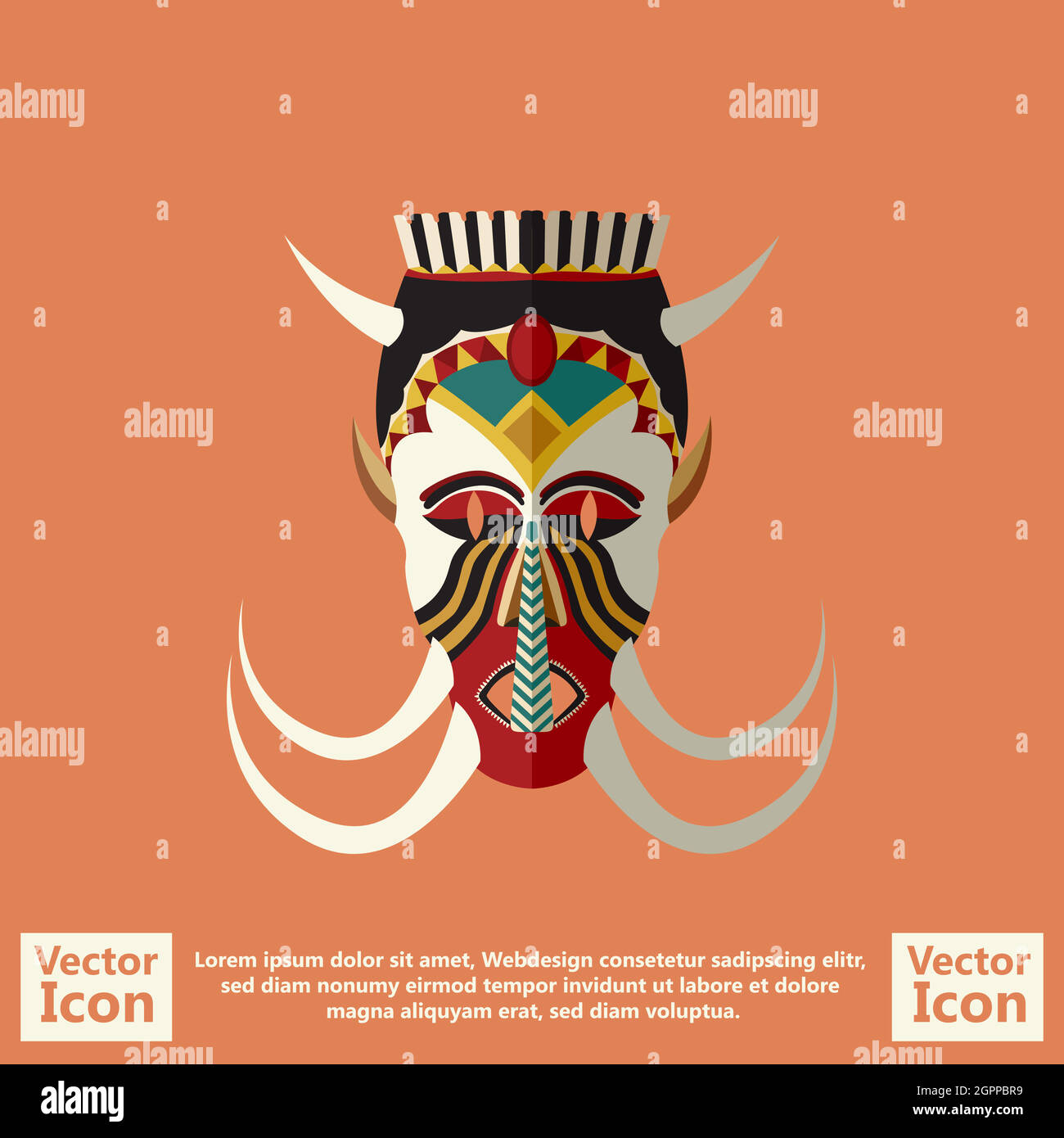 Flat style tribal mask Stock Vector