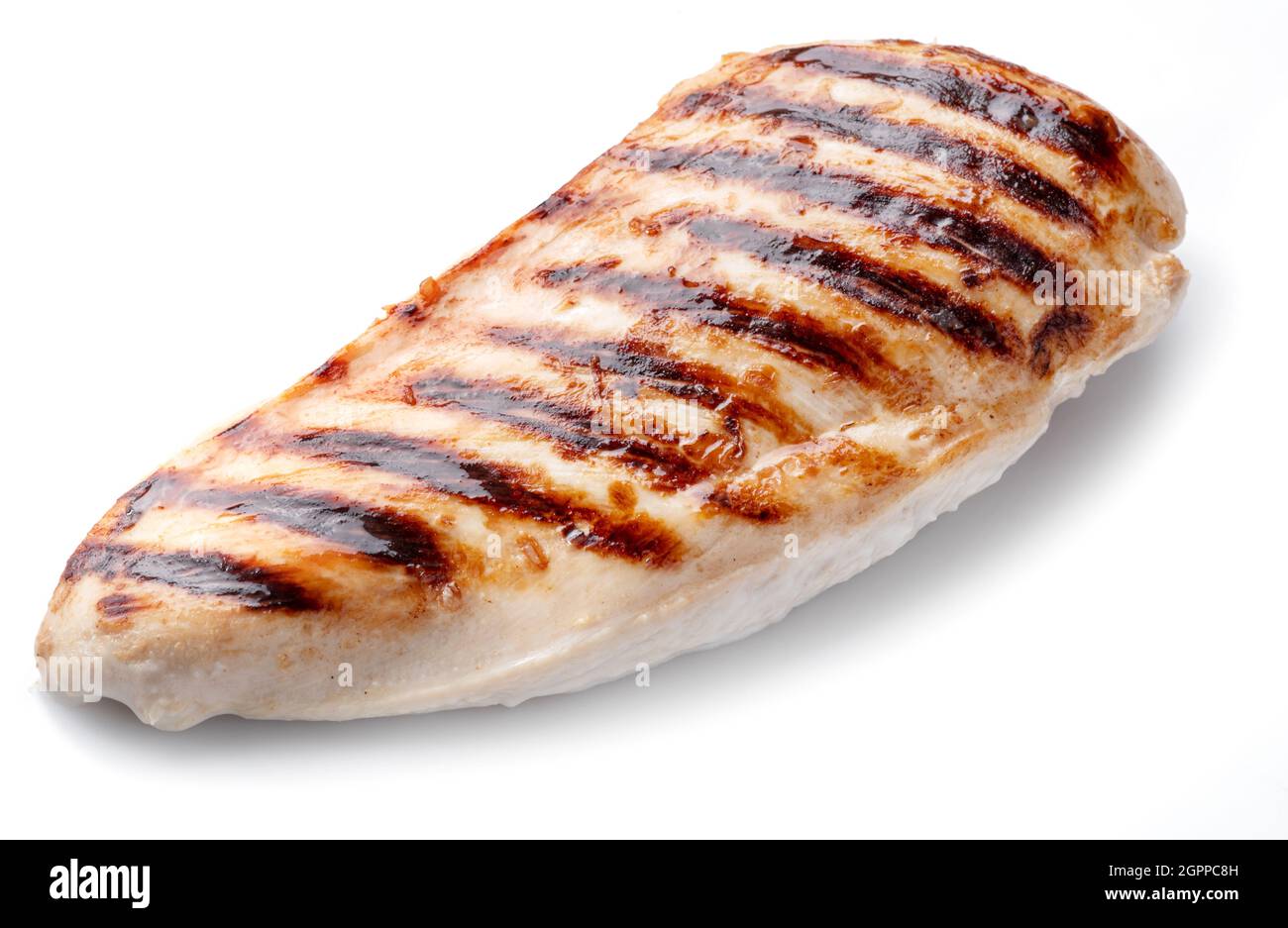 Grilled chicken fillet isolated on white background Stock Photo - Alamy