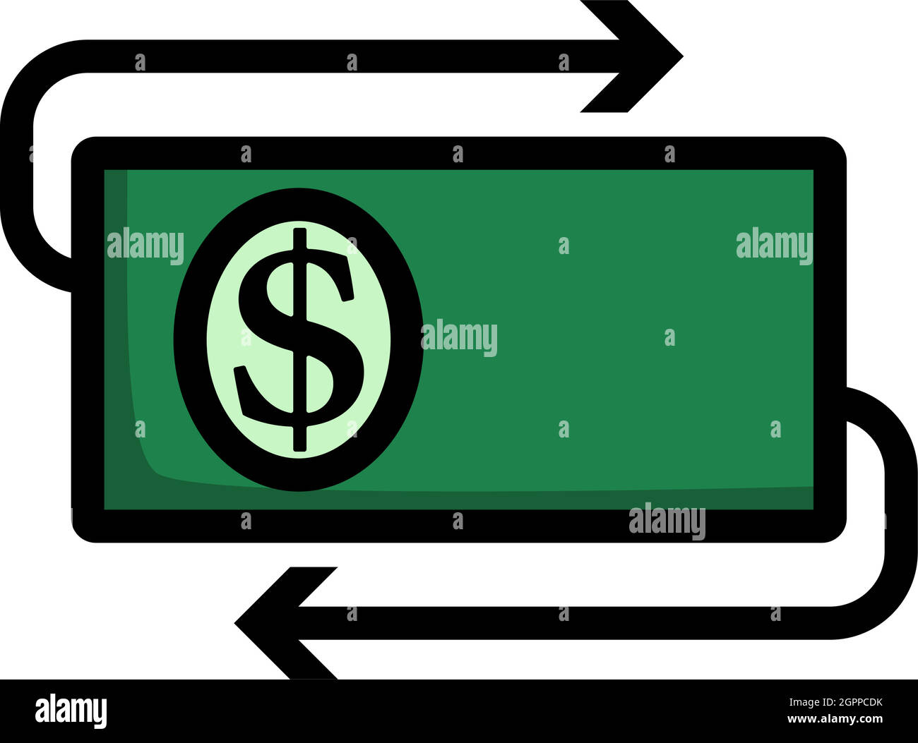 Cash Back Dollar Banknote Icon Stock Vector