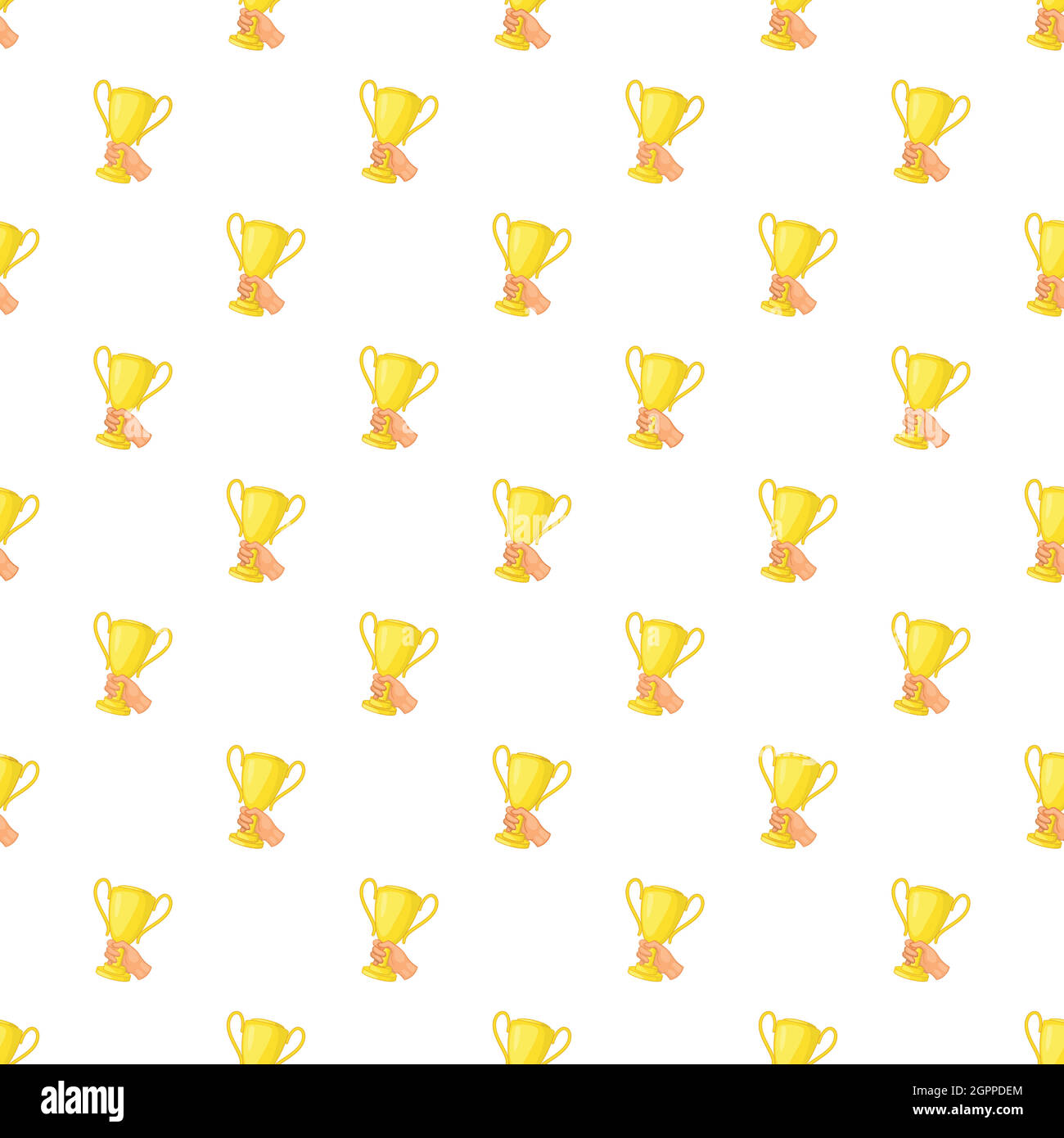 Cup in hand pattern, cartoon style Stock Vector