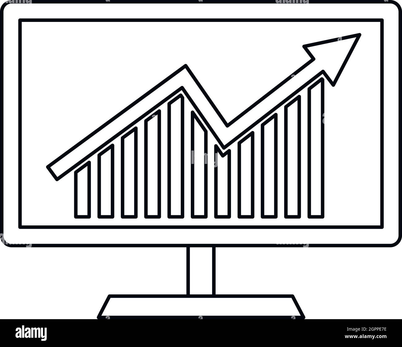 Statistics on monitor icon, outline style Stock Vector Image & Art - Alamy