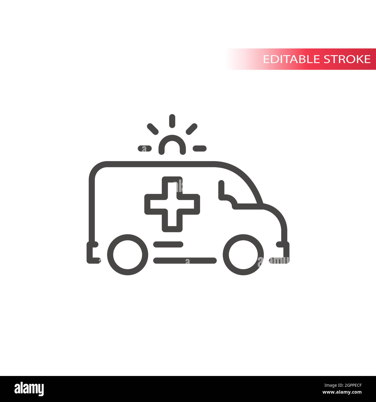 Ambulance with siren line vector icon Stock Vector