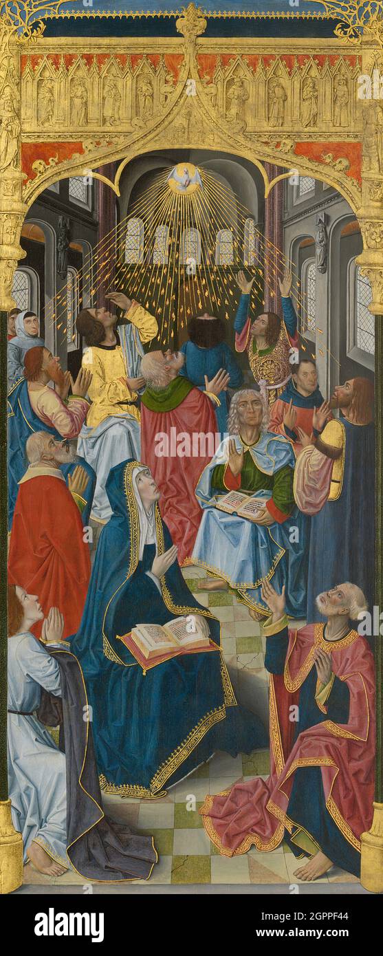 Panels from the High Altar of the Charterhouse of Saint-Honor&#xe9;, Thuison-les-Abbeville: Pentecost, 1490/1500. Stock Photo