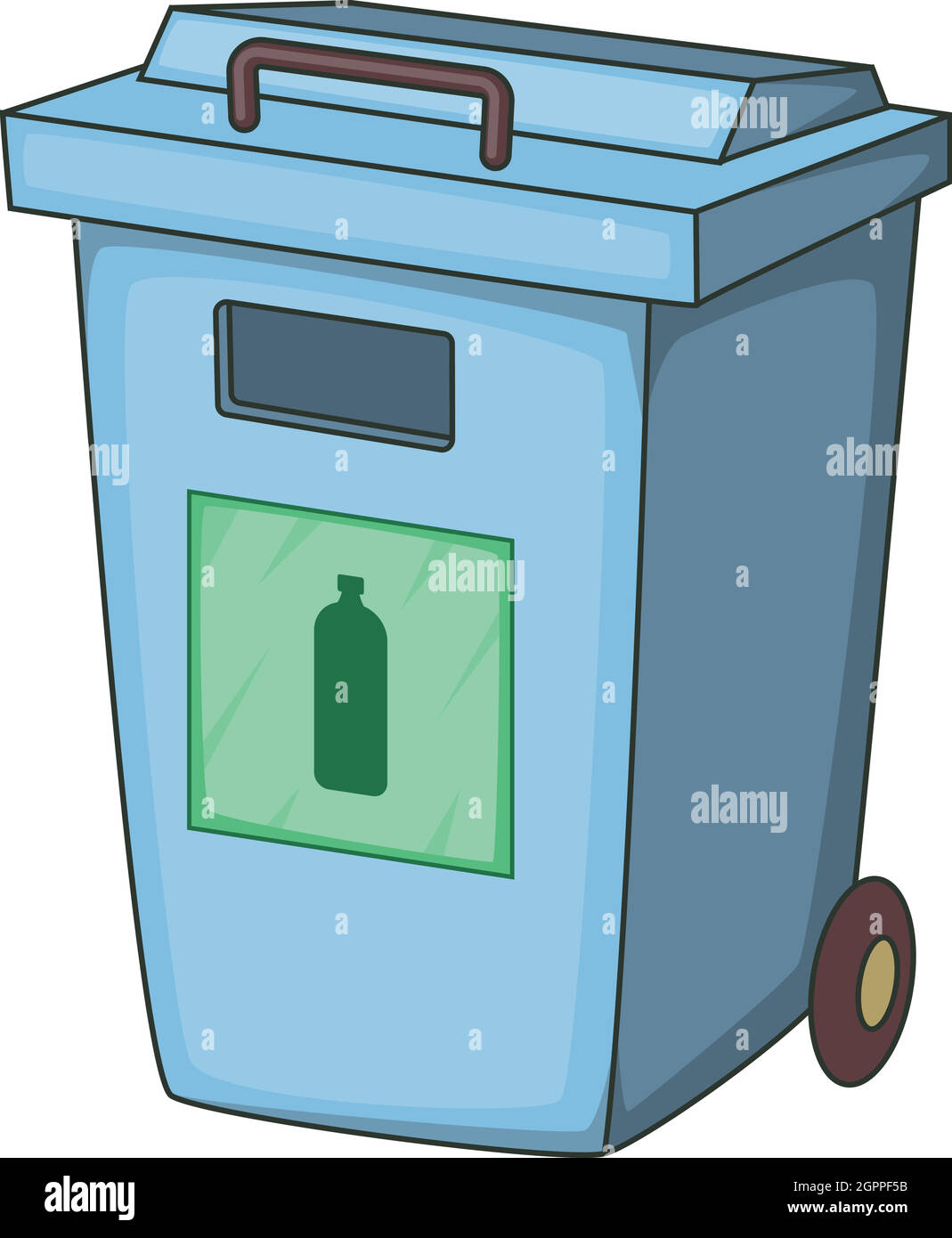 Blue bin garbage container for plastic waste icon Stock Vector Image