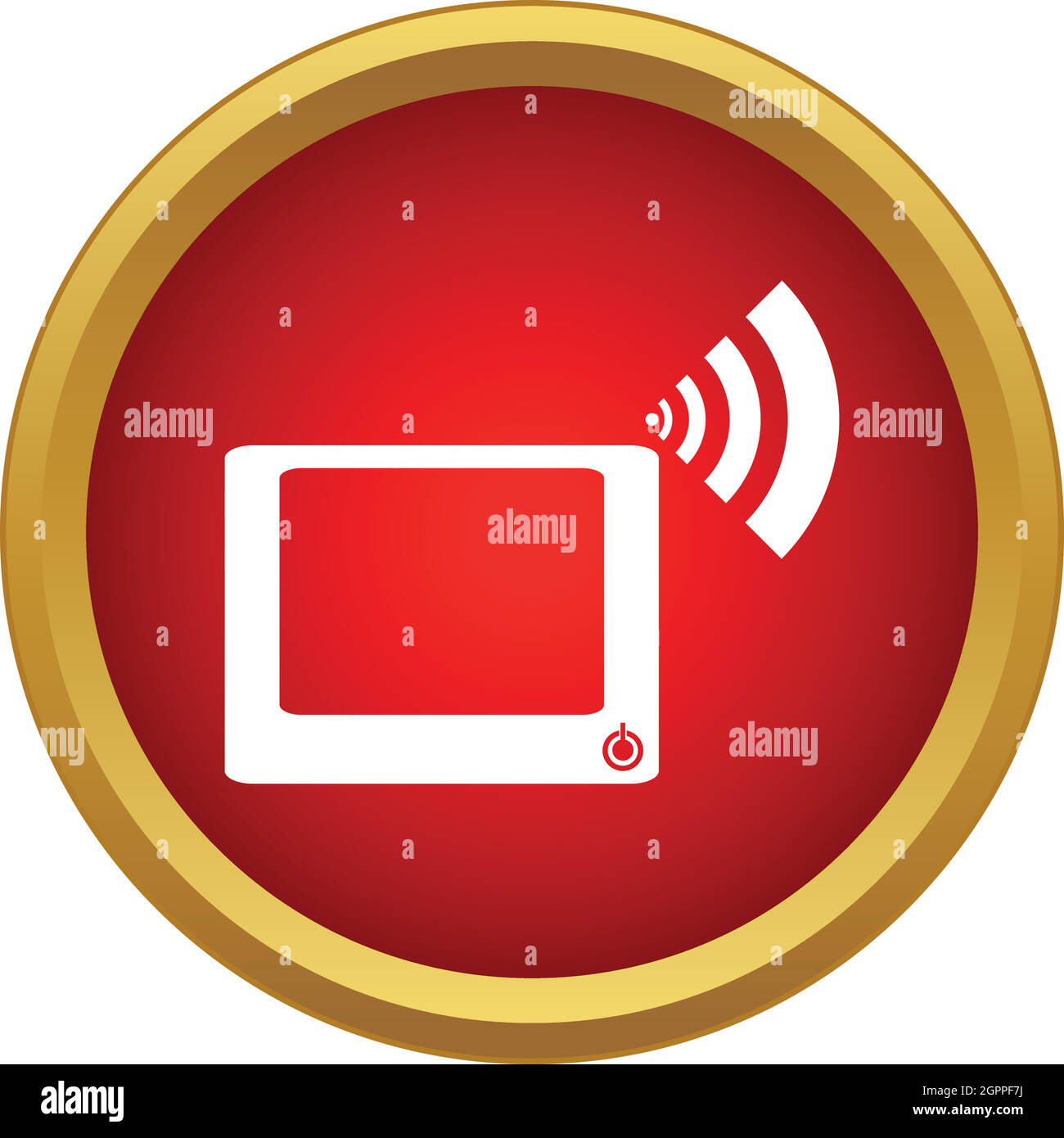 Computer monitor and wi fi sign icon, simple style Stock Vector