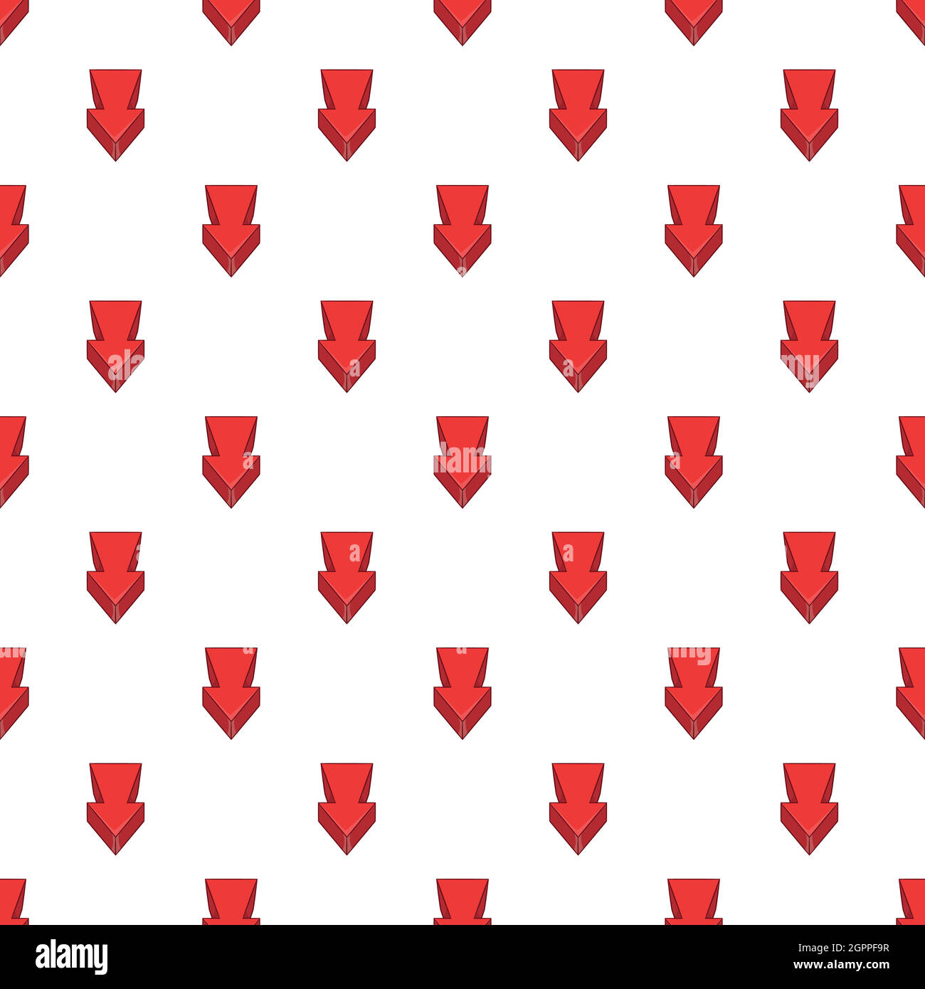Arrow is pointing down pattern, cartoon style Stock Vector