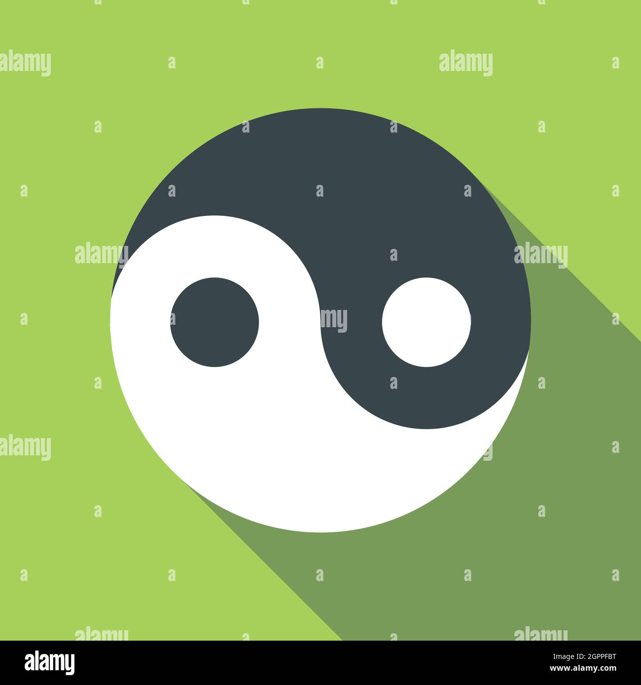 Ying yang icon, flat style Stock Vector