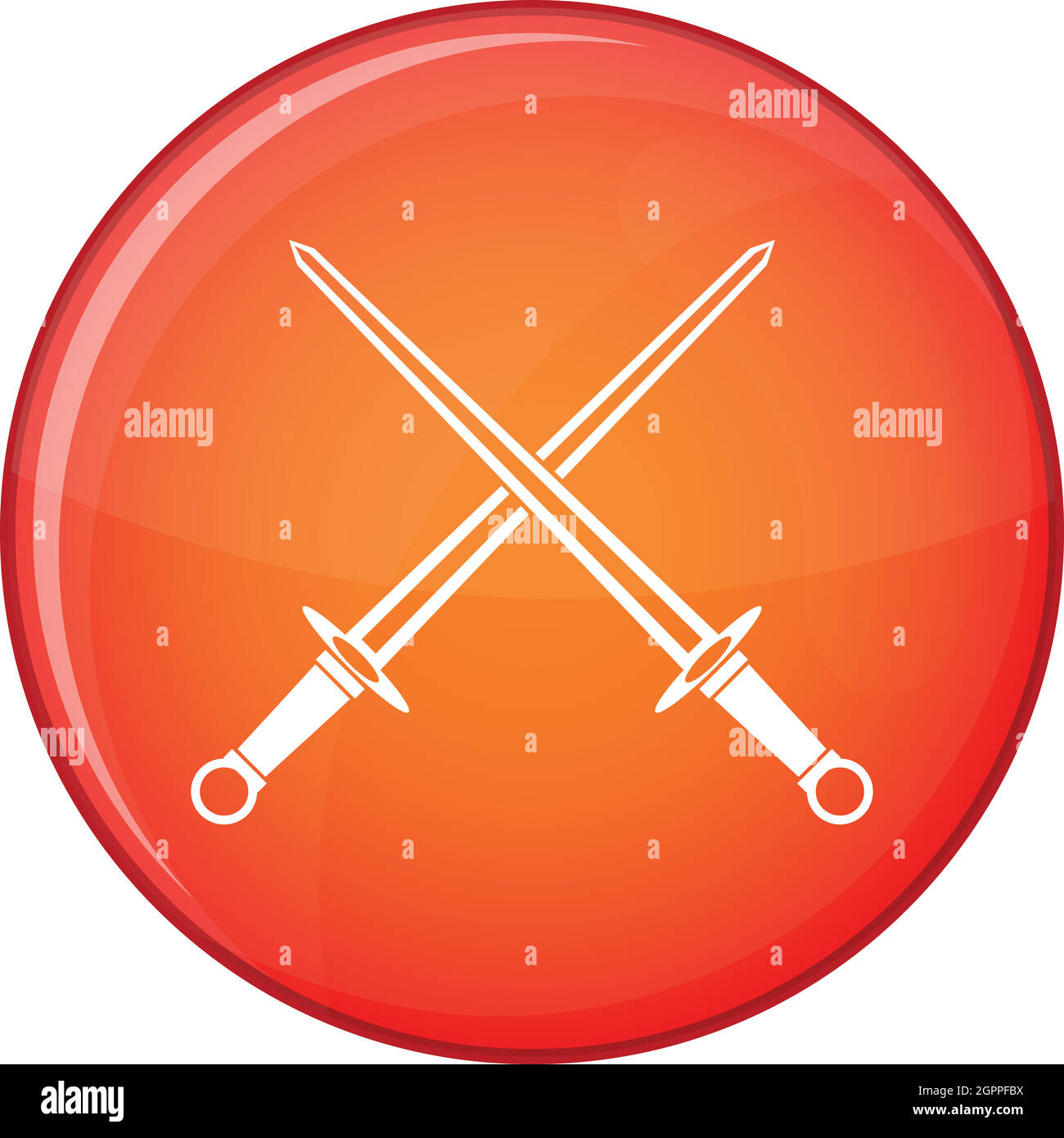 Two Crossed Swords Icon On Flat Color Circle Buttons Stock Illustration -  Download Image Now - iStock