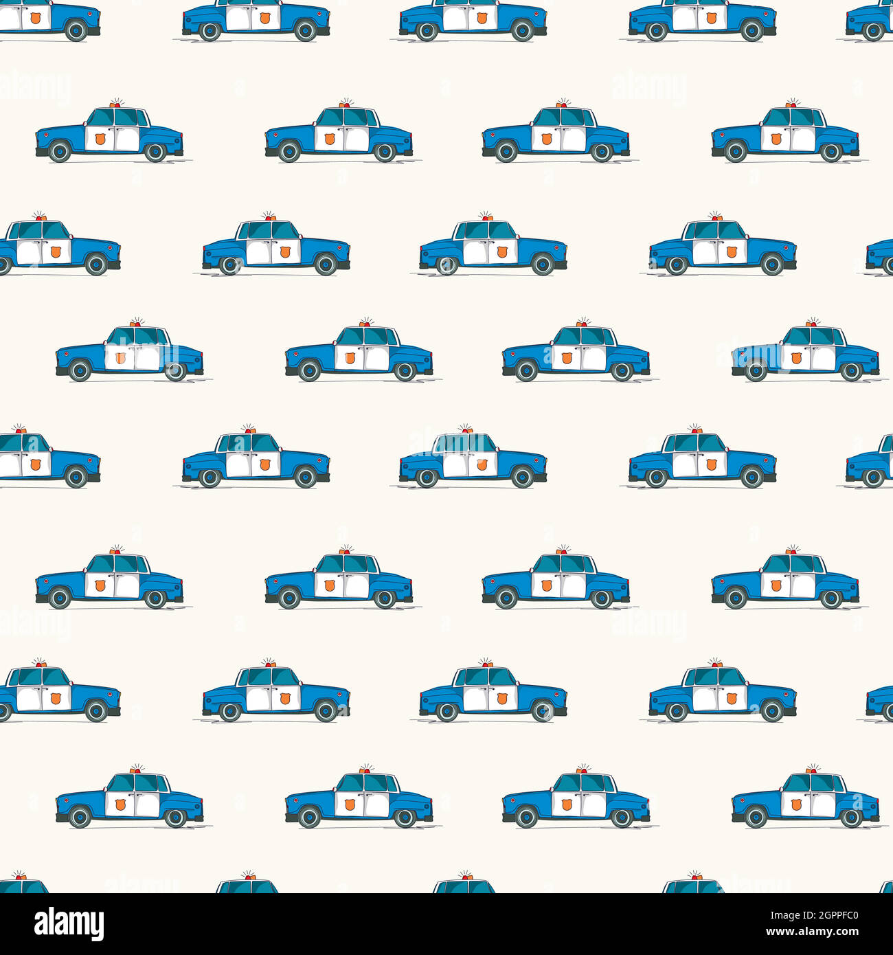 Police cars pattern Stock Vector
