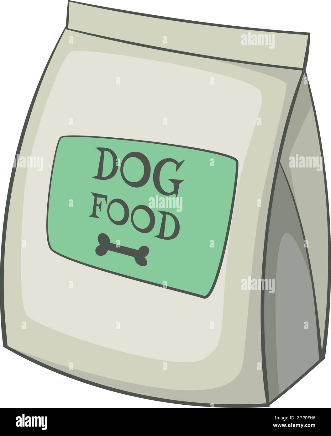 Dog food bag icon, cartoon style Stock Vector