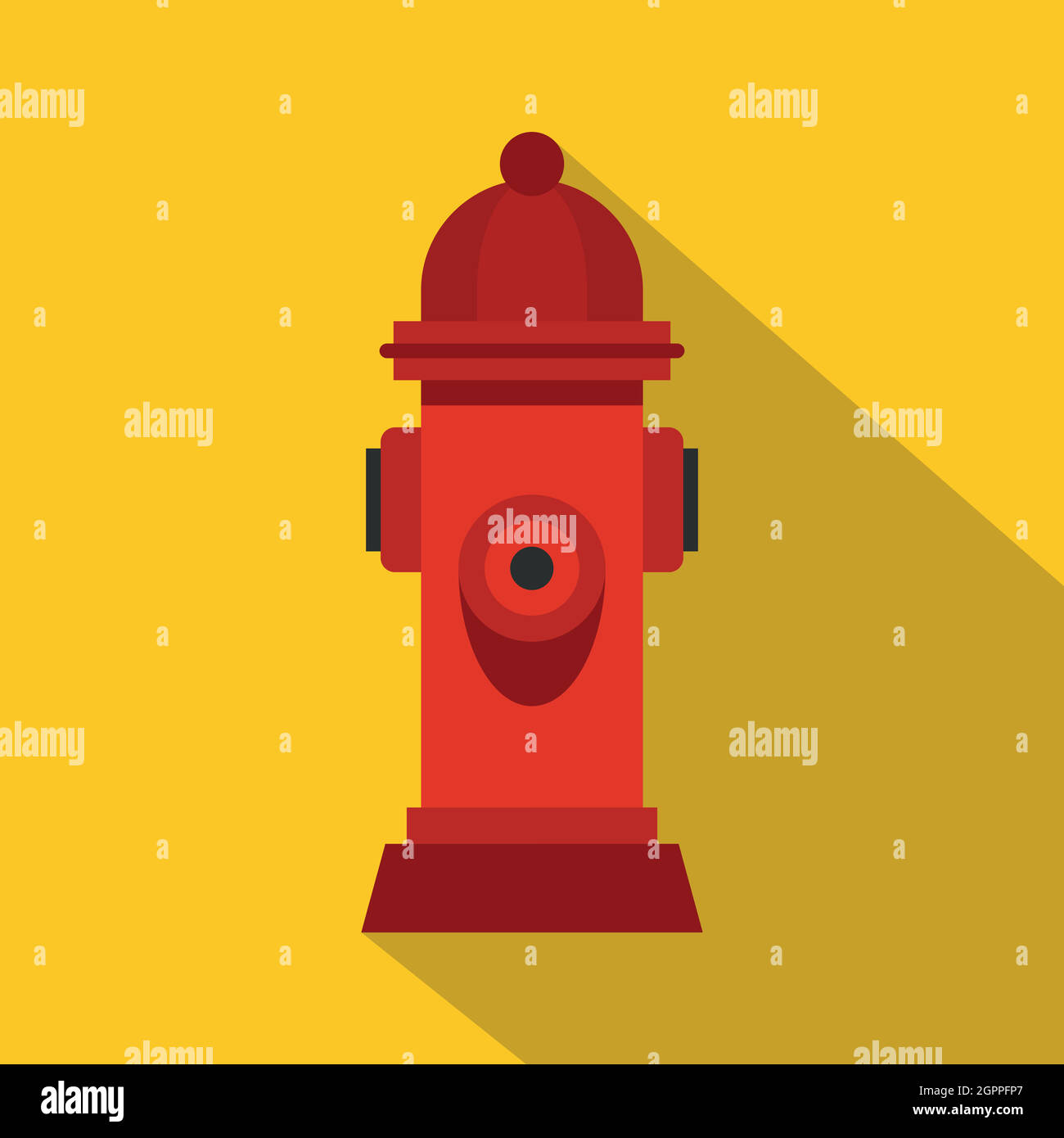 Red fire hydrant icon, flat style Stock Vector