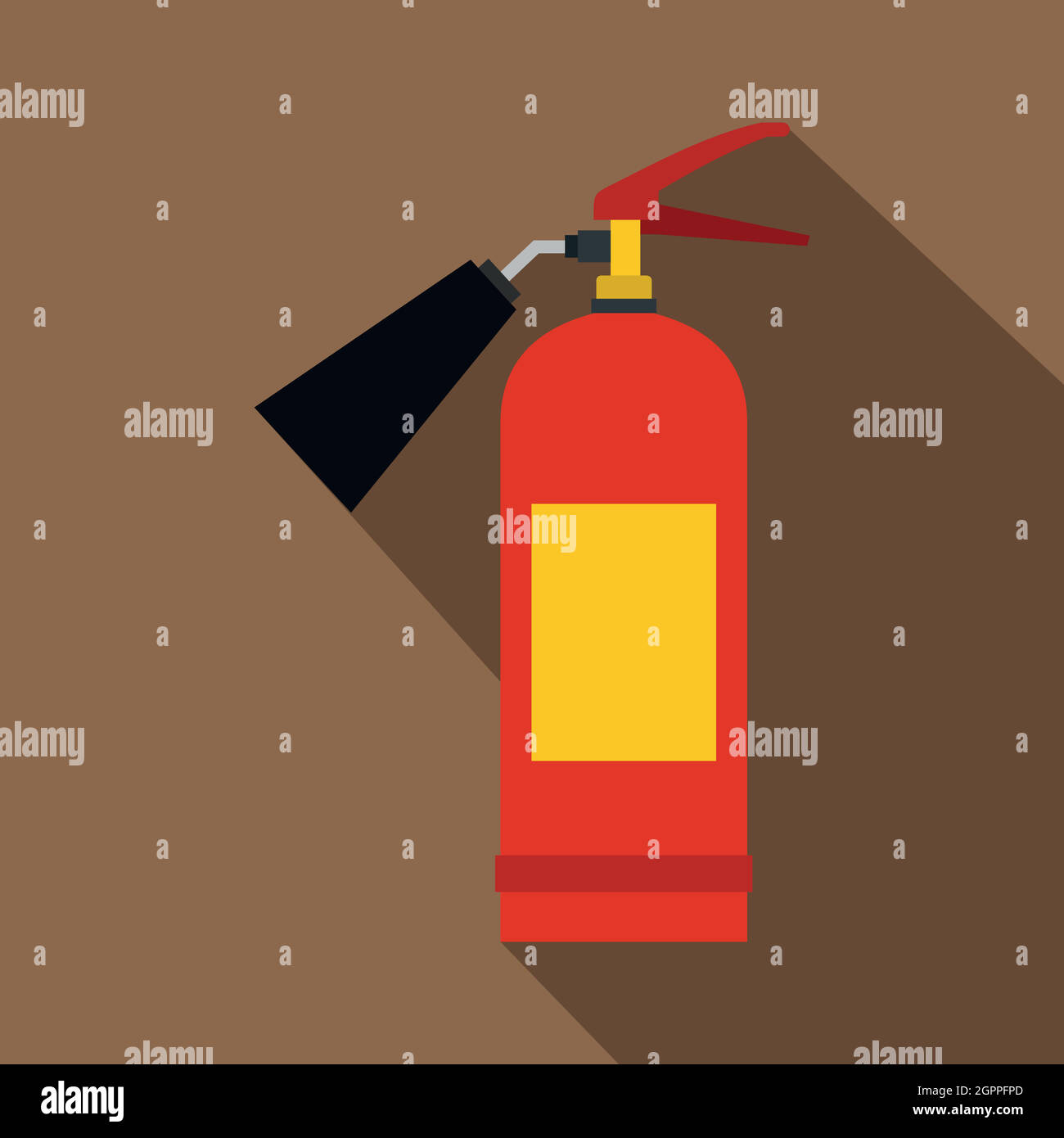 Red fire extinguisher icon, flat style Stock Vector