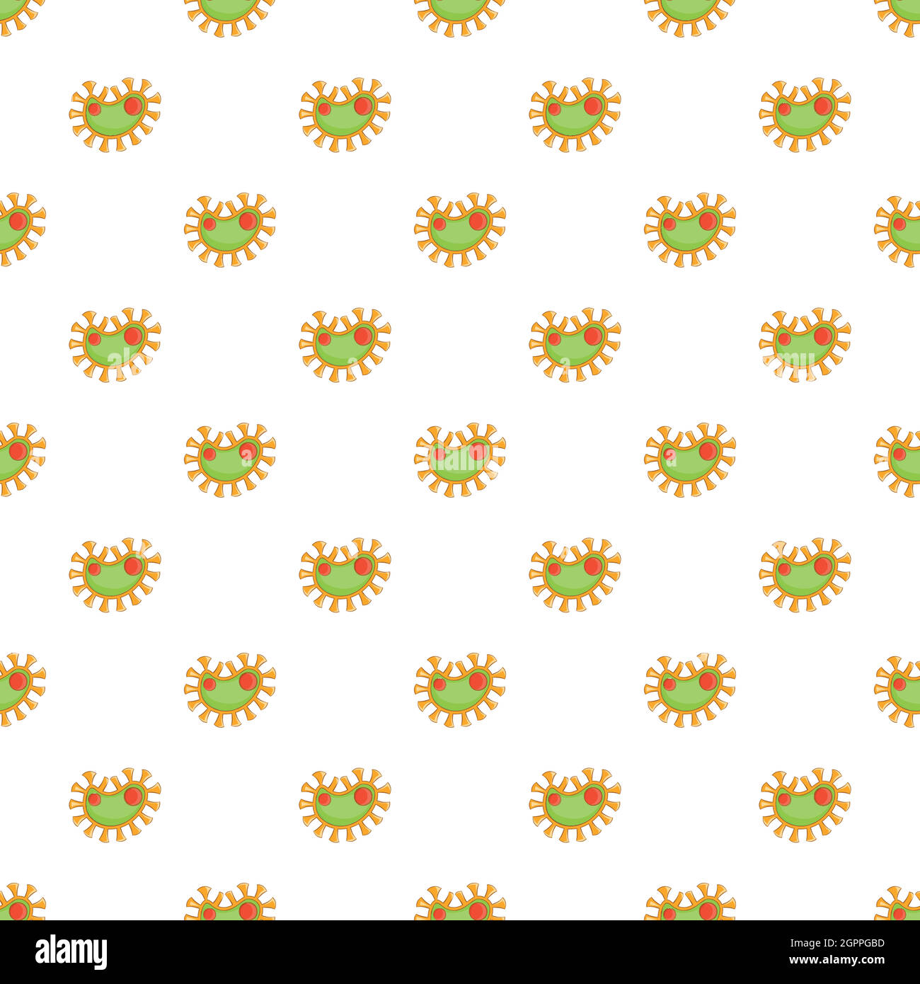 Virus pattern, cartoon style Stock Vector