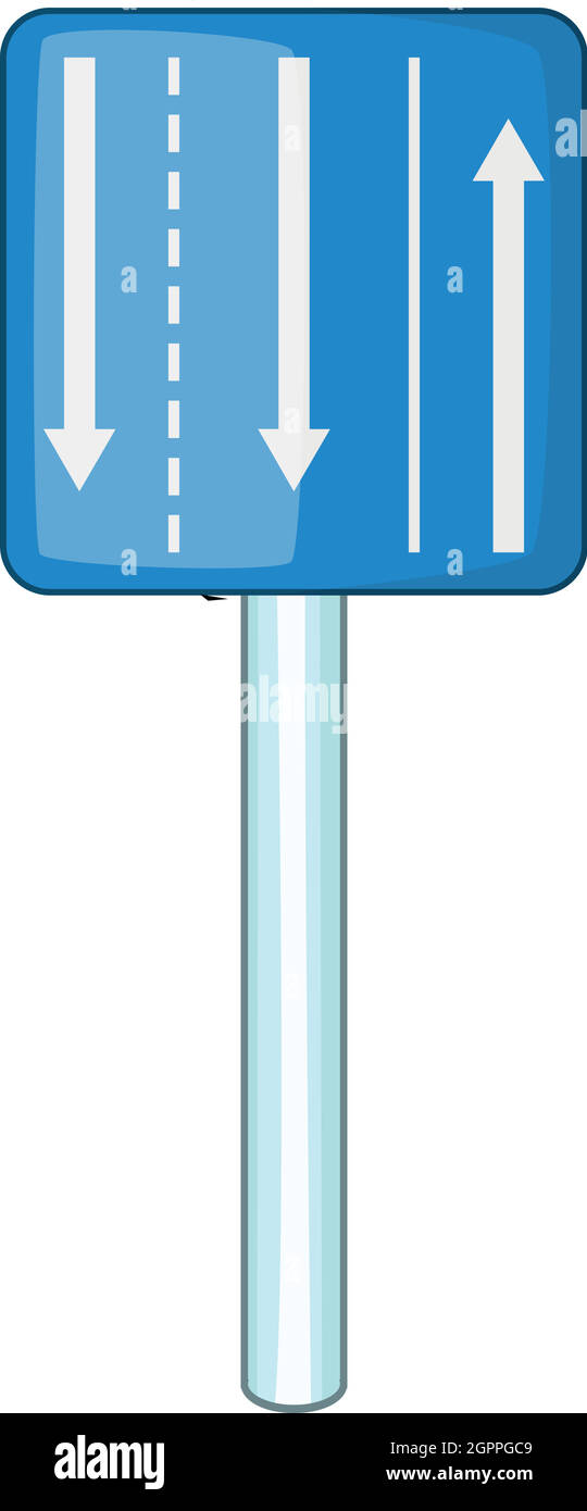 Appropriate traffic lanes icon, cartoon style Stock Vector