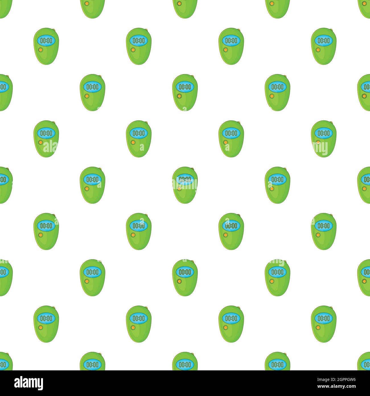Stopwatch pattern, cartoon style Stock Vector