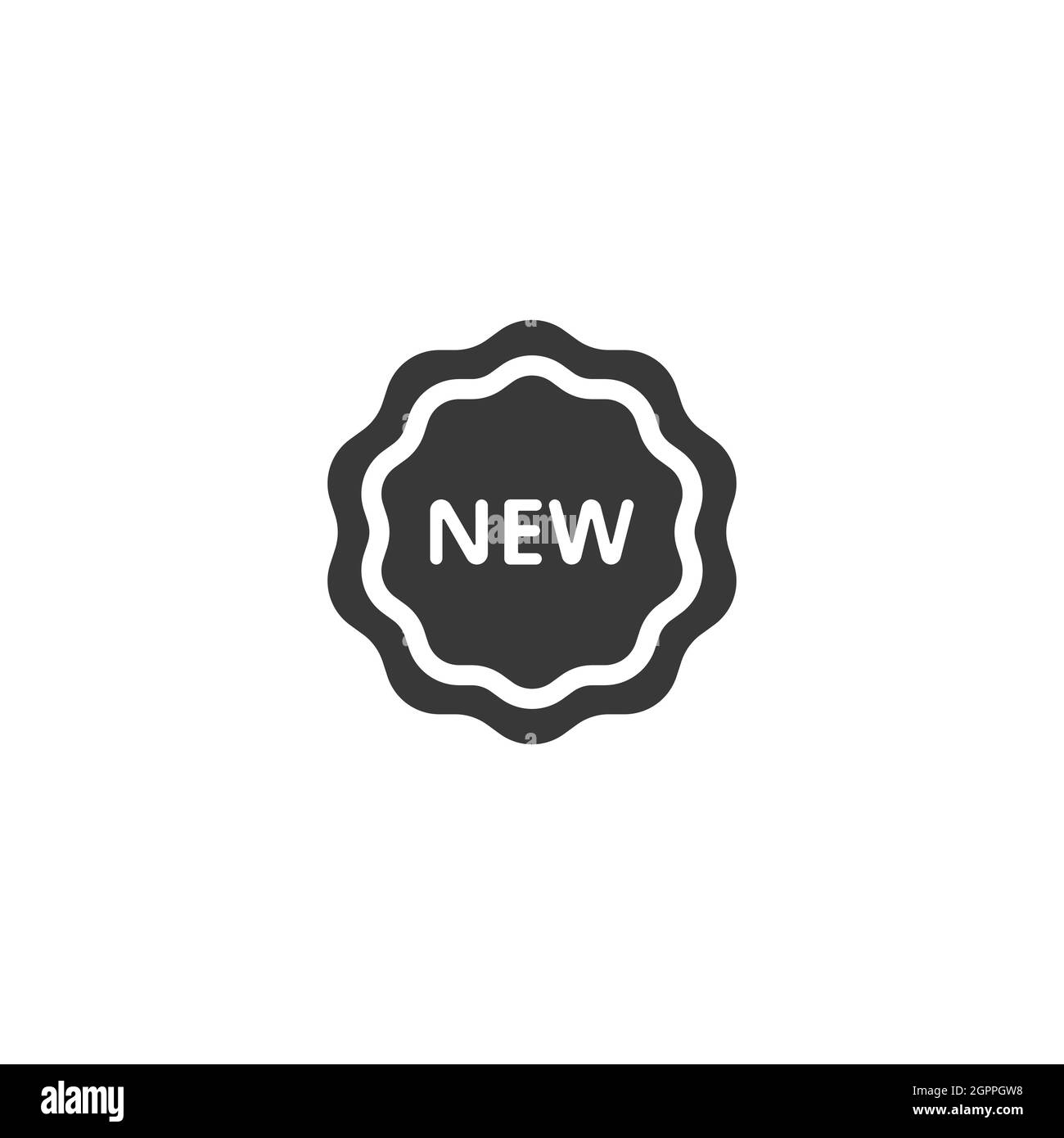 Shopping label with text new. Promotion tag. Isolated icon. Commerce ...
