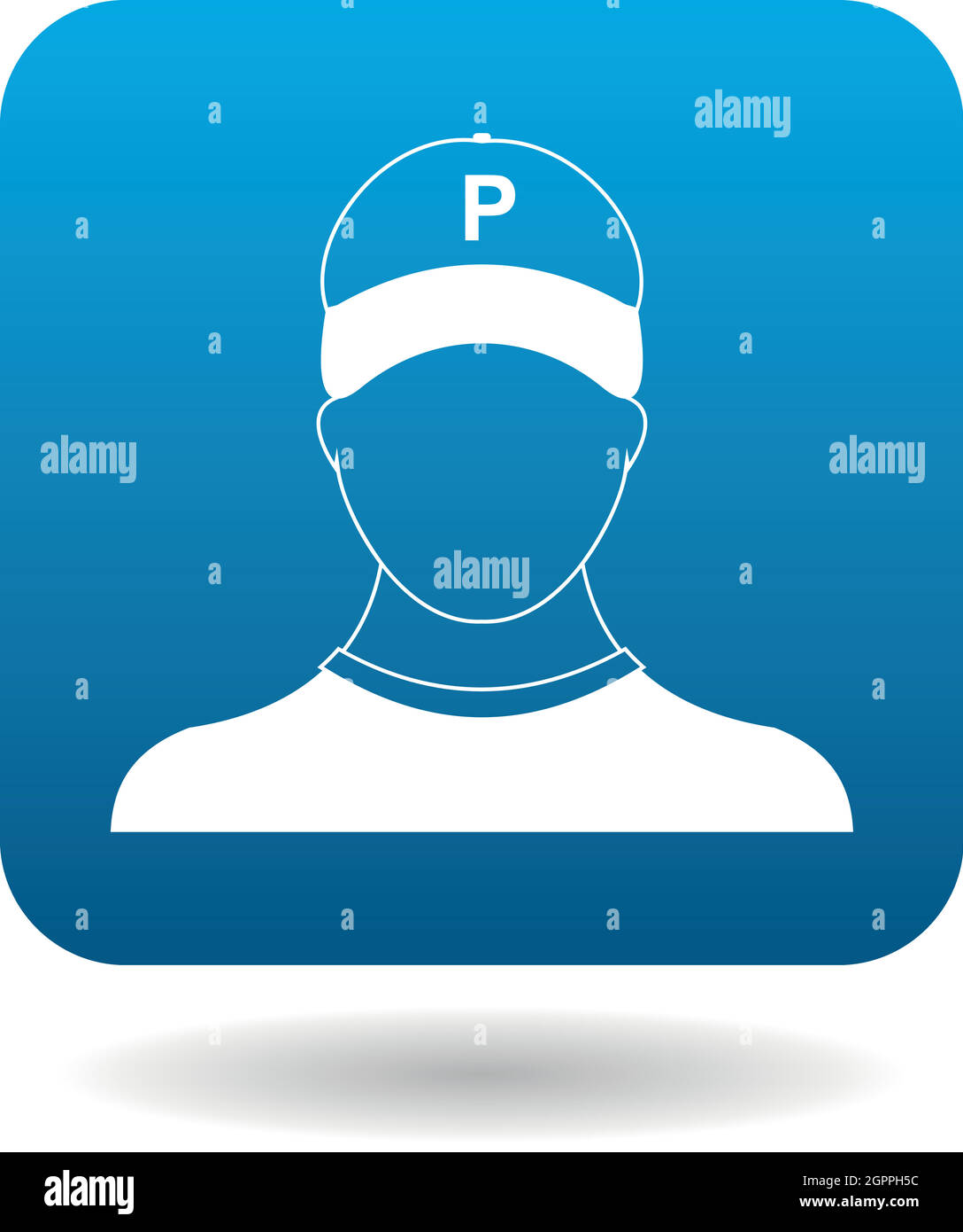 Parking attendant icon, simple style Stock Vector