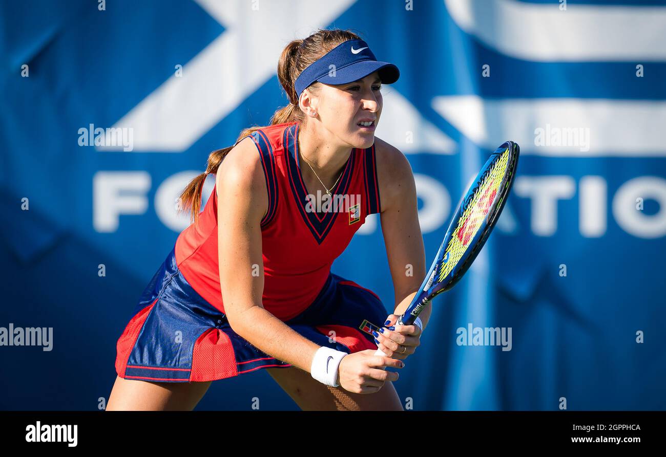 Belinda Bencic of Switzerland in action during the second round of the 2021 Chicago Fall Tennis Classic WTA 500 tennis tournament against Maddison Inglis of Australia on September 29, 2021 in Chicago, USA - Photo: Rob Prange/DPPI/LiveMedia Stock Photo