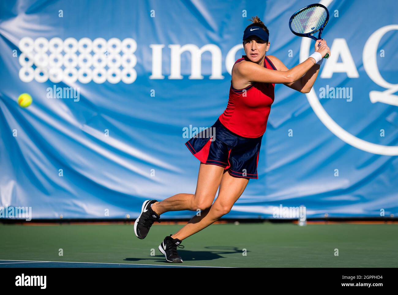 Belinda Bencic of Switzerland in action during the second round of the 2021 Chicago Fall Tennis Classic WTA 500 tennis tournament against Maddison Inglis of Australia on September 29, 2021 in Chicago, USA - Photo: Rob Prange/DPPI/LiveMedia Stock Photo