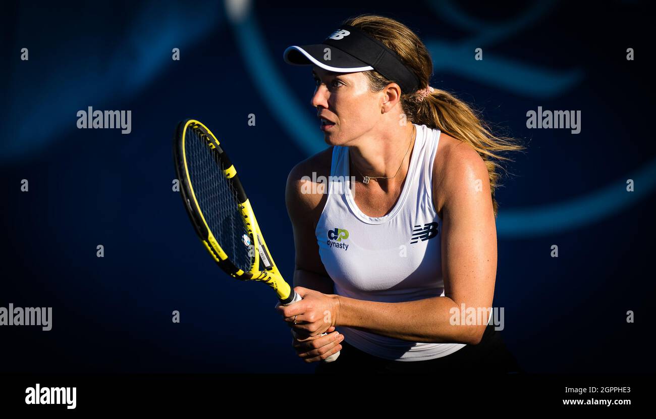 Danielle Collins of the United States in action during the second round