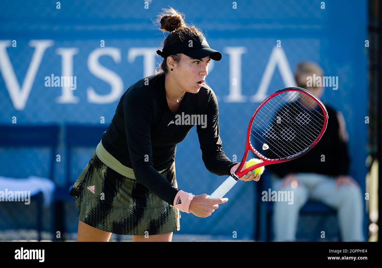 Elena-Gabriela Ruse of Romania in action during the second round of the 2021 Chicago Fall Tennis Classic WTA 500 tennis tournament on September 29, 2021 in Chicago, USA - Photo: Rob Prange/DPPI/LiveMedia Stock Photo