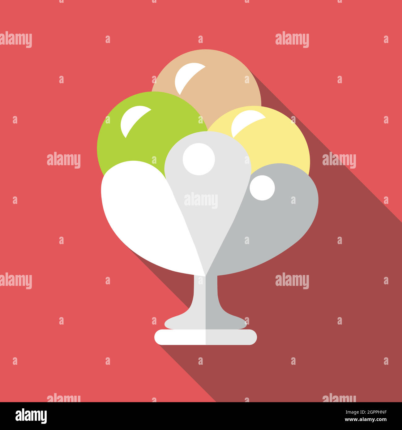 Creme brulee icon, flat style Stock Vector