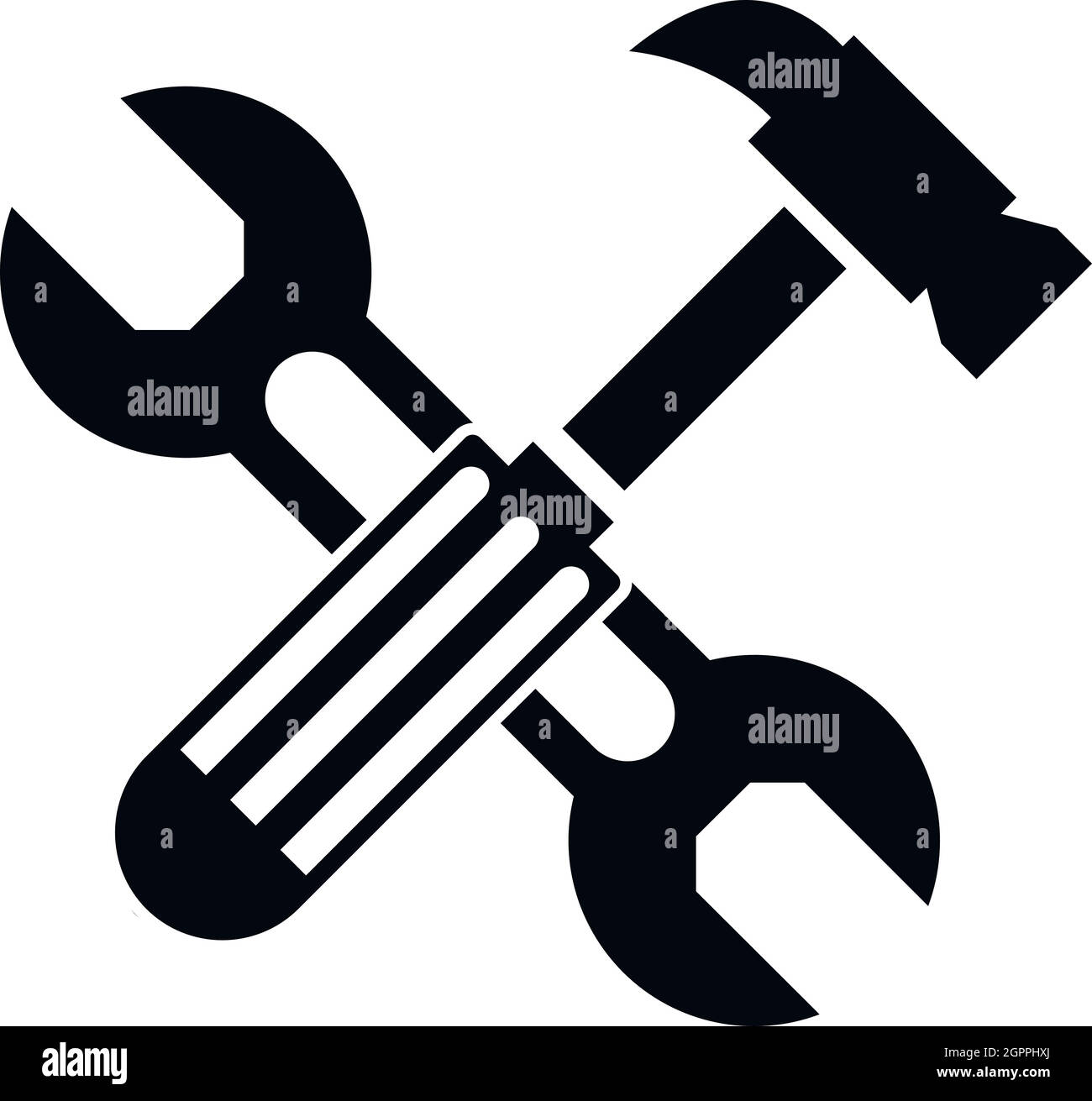Hammer and screw wrench icon, simple style Stock Vector Image & Art Alamy