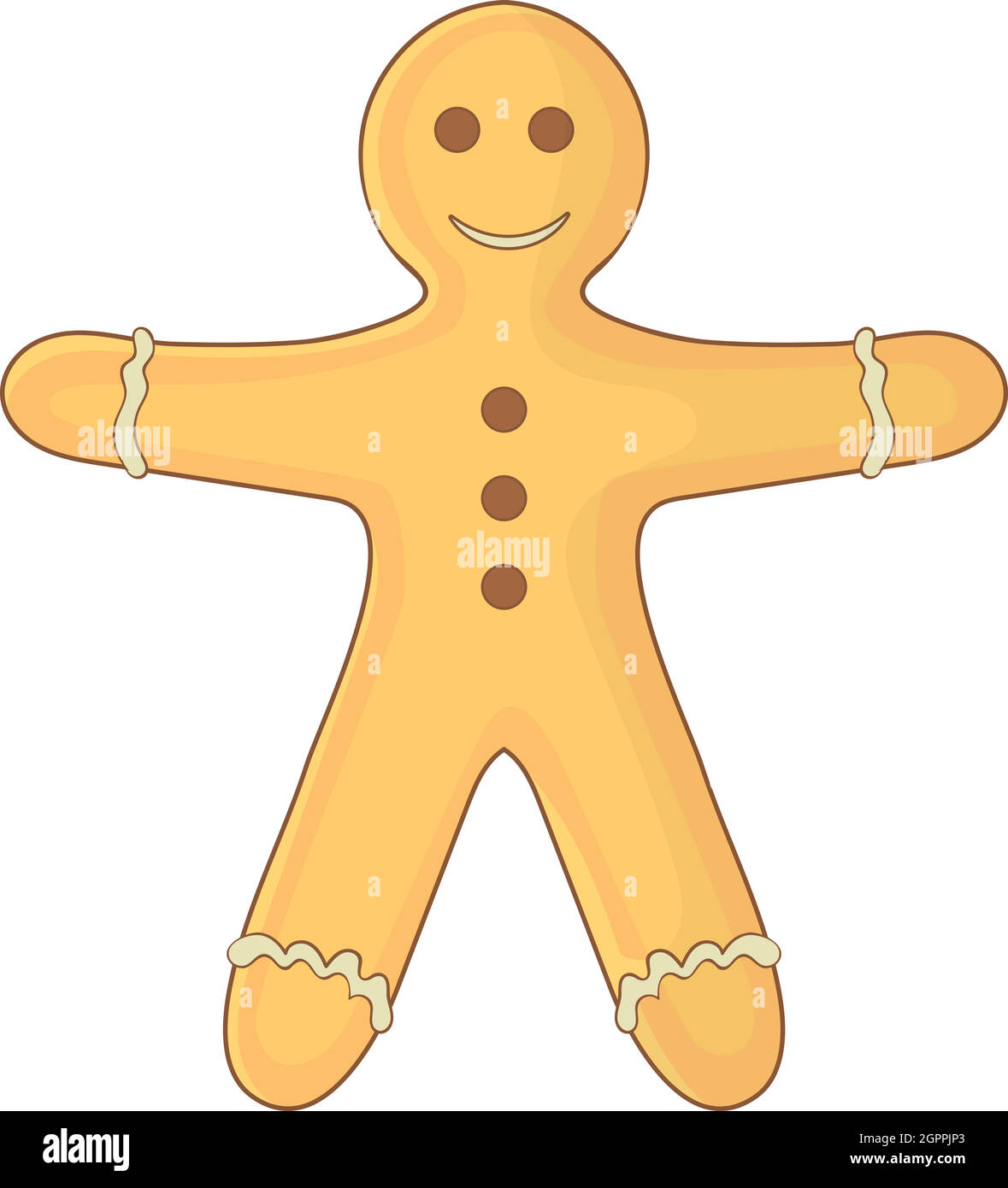 Gingerbread man icon, cartoon style Stock Vector
