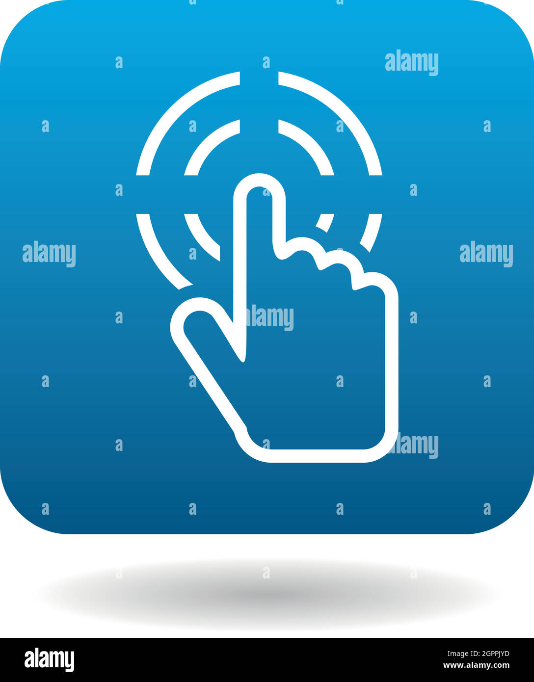 Hand cursor clicks icon in simple style Stock Vector