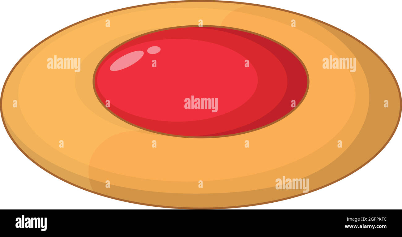 Cookie with jam icon, cartoon style Stock Vector