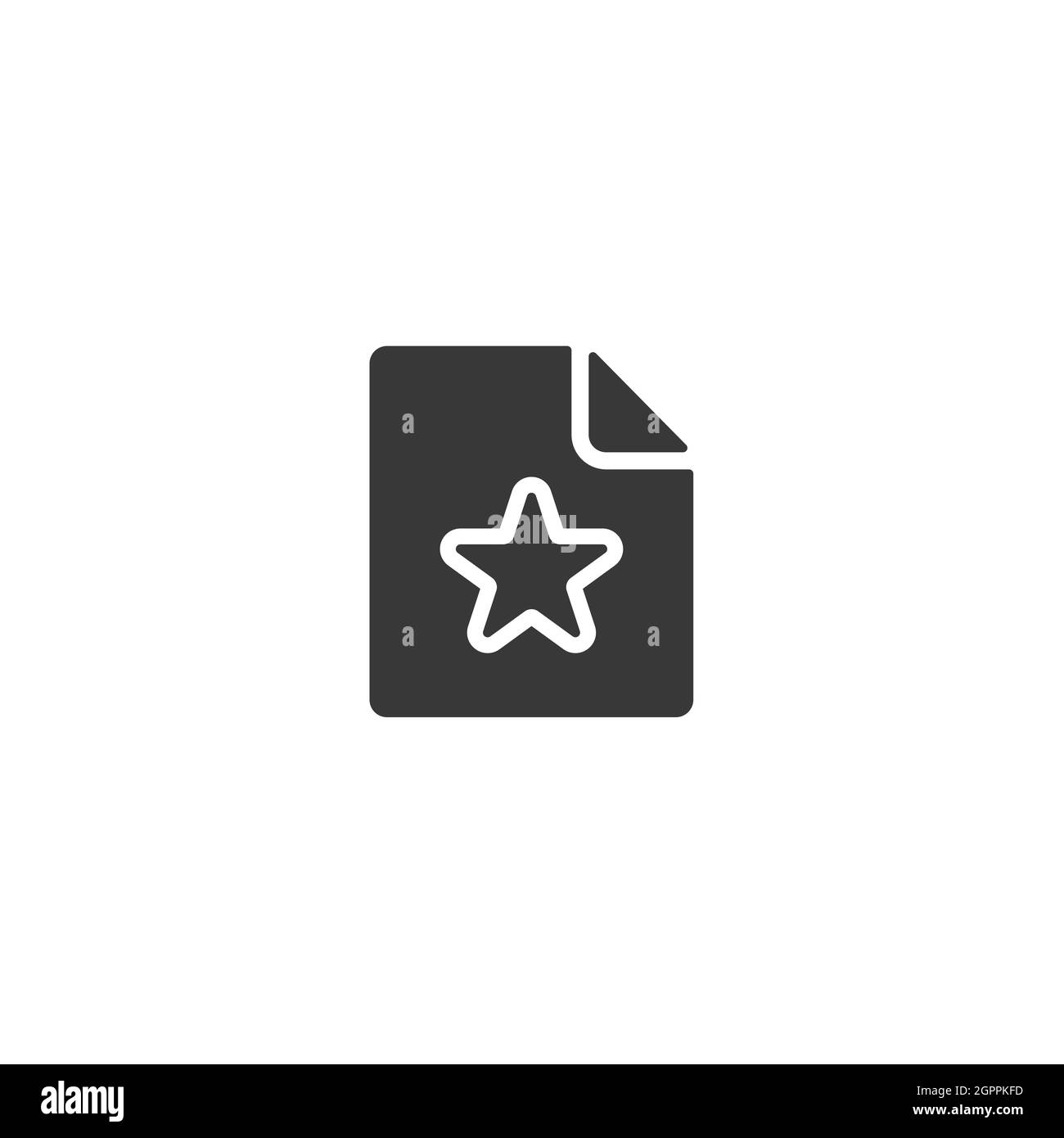 Document. Paper with star. Isolated icon. Commerce glyph vector ...