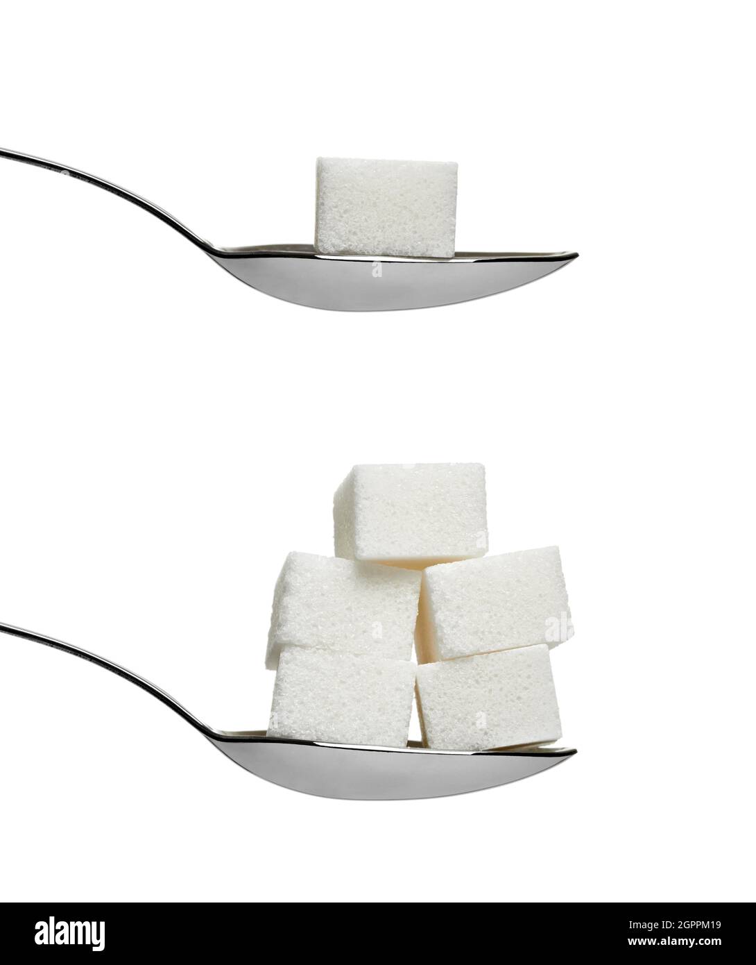 sugar cube and spoon sweet sweetener Stock Photo