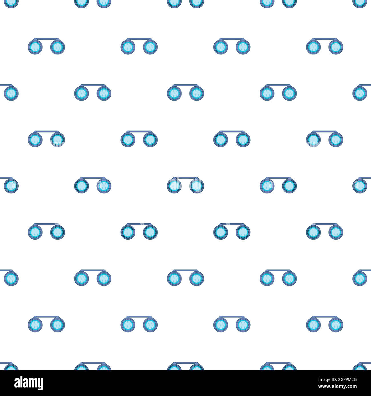 Sport binoculars pattern, cartoon style Stock Vector