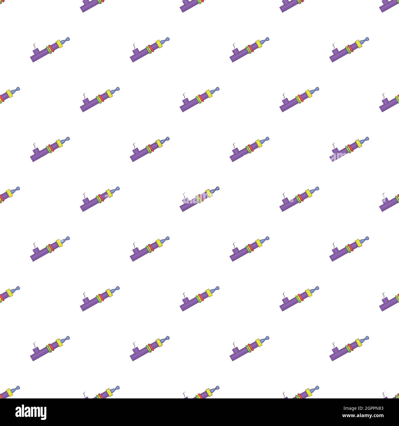 Hashish pipe pattern, cartoon style Stock Vector