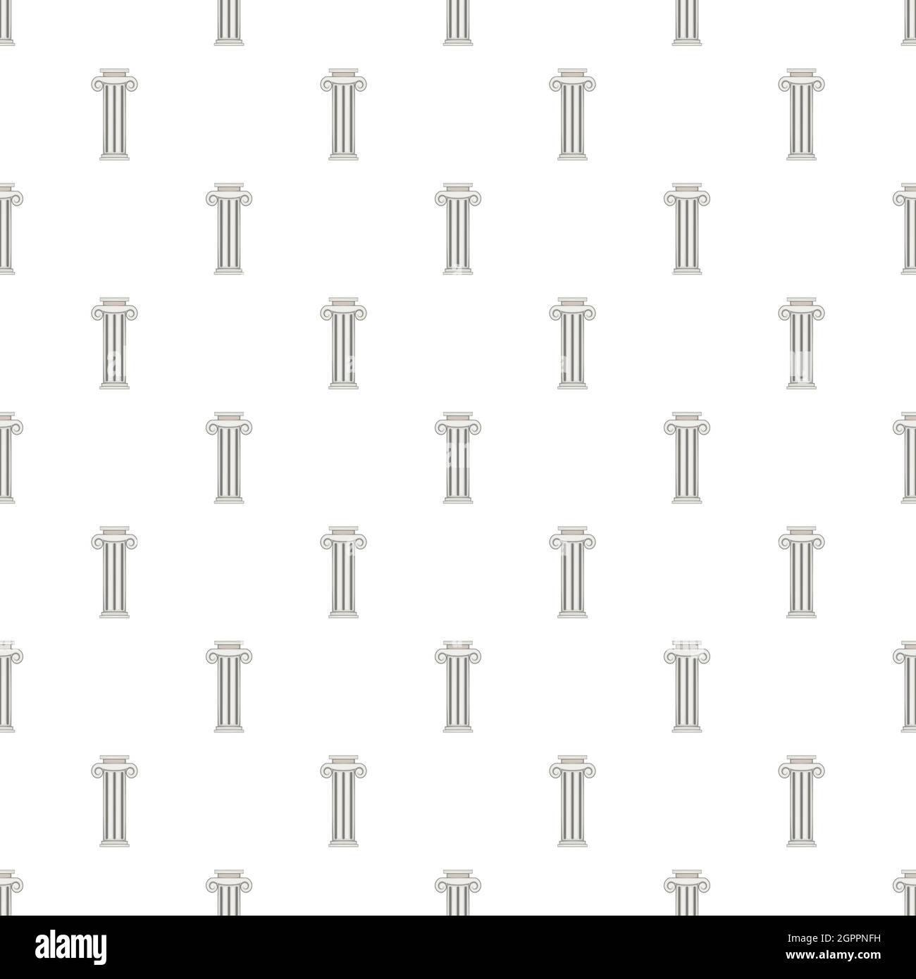 Decorative roman pillar pattern, cartoon style Stock Vector