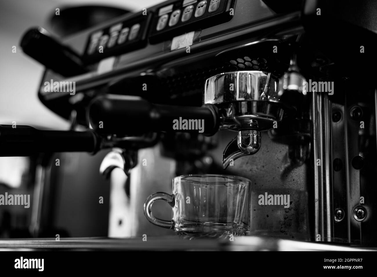 Italian cafe Black and White Stock 