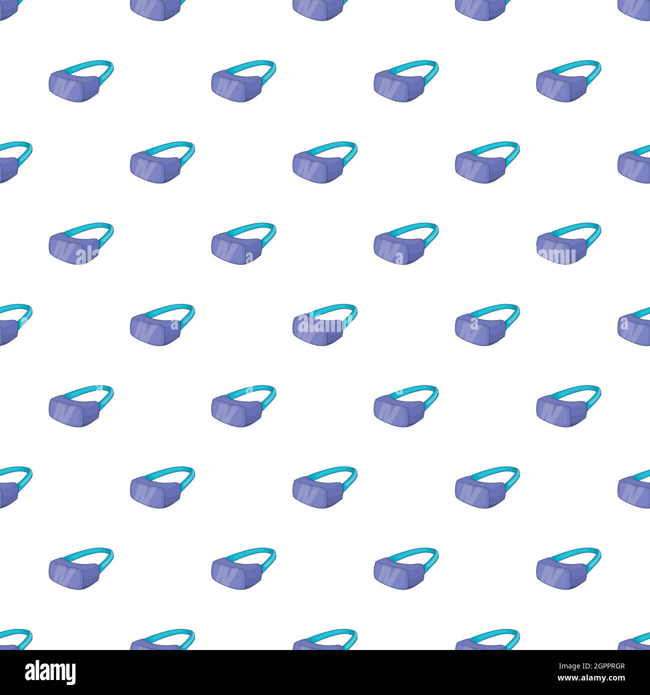 Virtual reality headset pattern, cartoon style Stock Vector